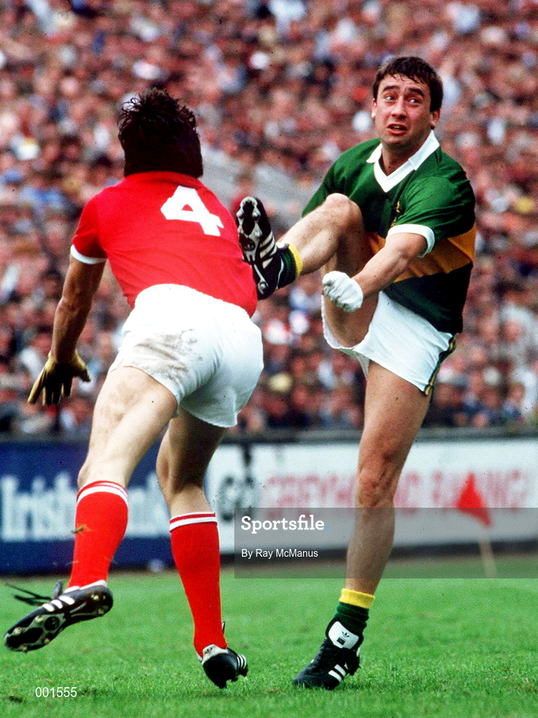 21 July 1985;  Denis Ogie Moran of Kerry during the Munster Senior Football Championship Final match between Kerry and Cork at at Páirc Ui Chaoimh on Cork. Photo by Ray McManus/Sportsfile