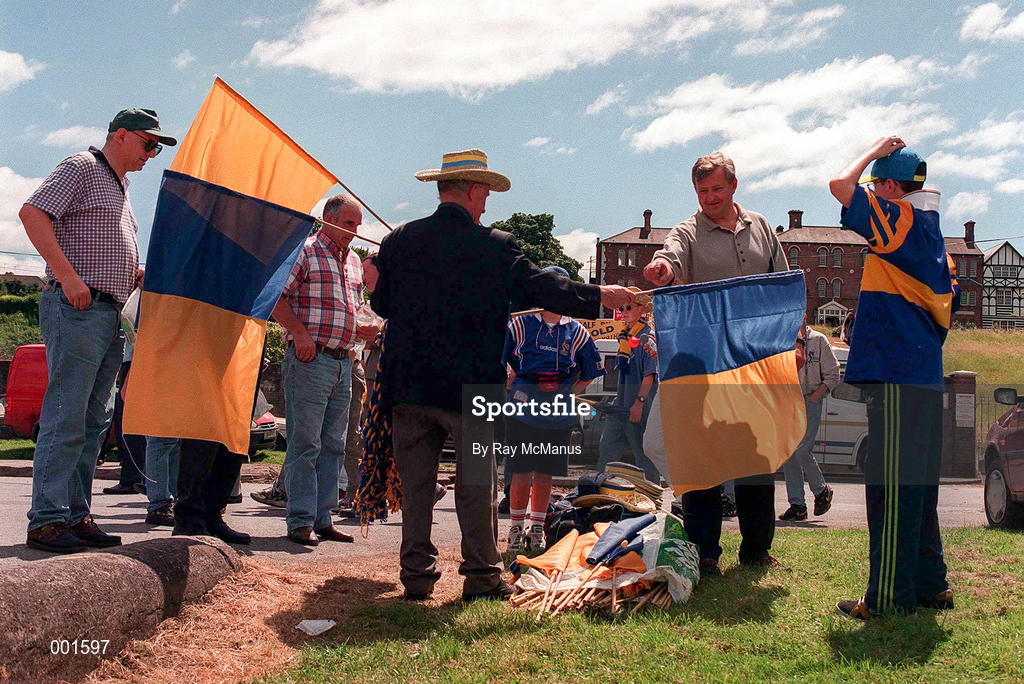 6 July 1997; Flag sellers prior to the GAA Munster Senior Hurling Championship Final match between Clare and Tipperary at Páirc Uí Chaoimh in Cork. Photo by Ray McManus/Sportsfile
