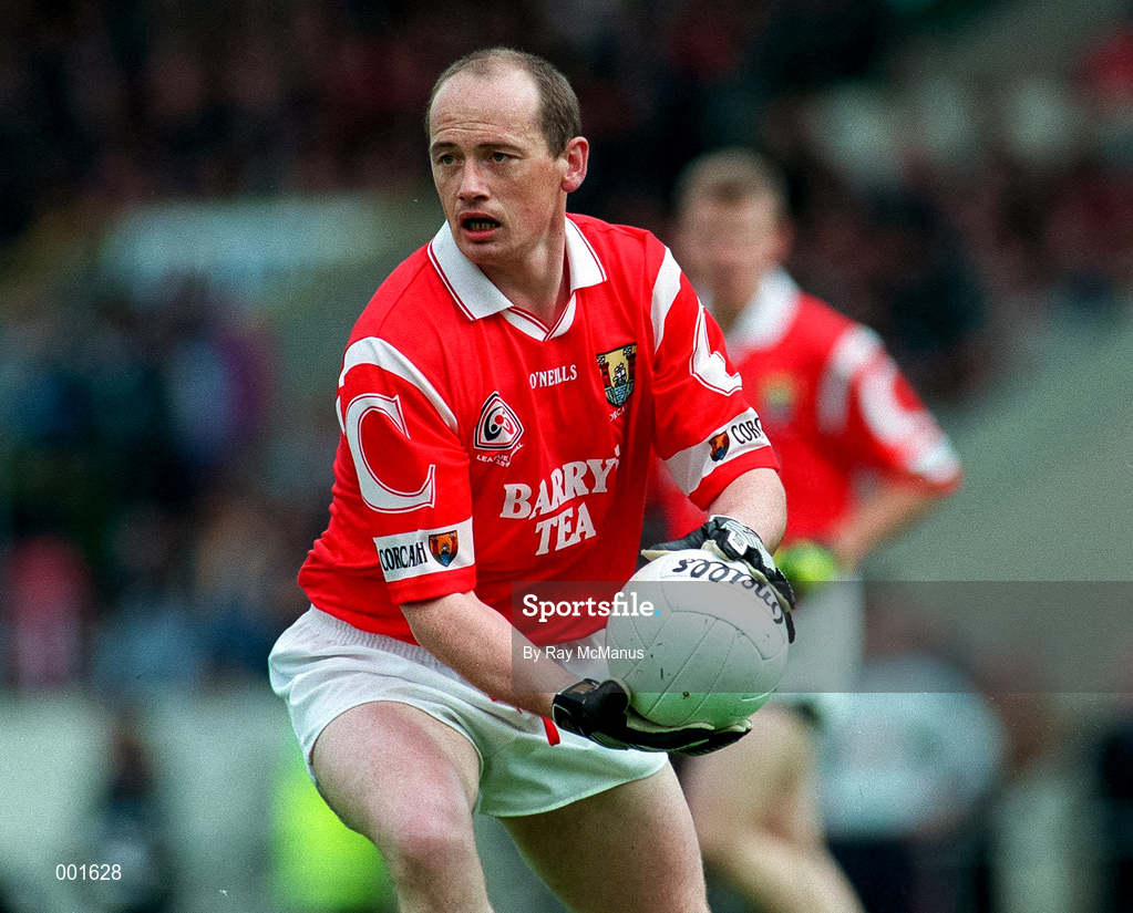 4 May 1997; Niall Cahalane of Cork in action against Dara Ó Cinnéide of Kerry during the National Football League Final match between Cork and Kerry at Páirc Uí Chaoimh in Cork. Photo by Ray McManus/Sportsfile