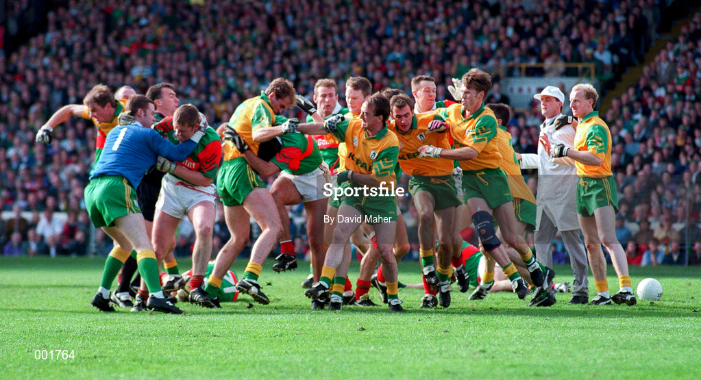 29 September 1996; Referee Pat McEneaney, fourth from left, during the GAA All-Ireland Senior Football Championship Final replay match between Mayo and Meath at Croke Park in Dublin. Photo by David Maher/Sportsfile