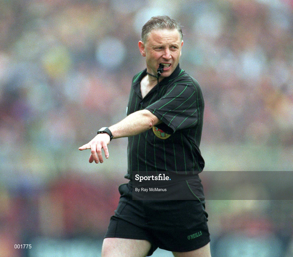 3 August 1997; Referee Pat O'Toole during the Leinster GAA Senior Football Championship Semi-Final Second Replay match between Kildare and Meath at Croke Park in Dublin. Photo by Ray McManus/Sportsfile