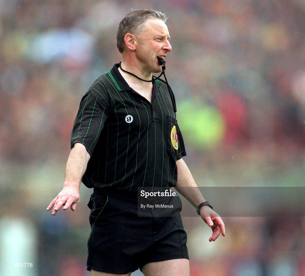 3 August 1997; Referee Pat O'Toole during the Leinster GAA Senior Football Championship Semi-Final Second Replay match between Kildare and Meath at Croke Park in Dublin. Photo by Ray McManus/Sportsfile