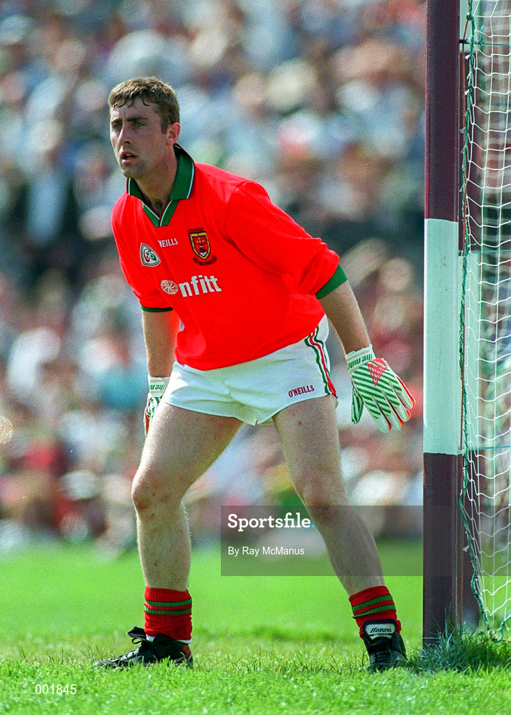 25 May 1997; Peter Burke of Mayo celebrates with fans follow the GAA Football Senior Championship Quarter-Final match between Galway and Mayo at Tuam Stadium in Tuam, Co Galway. Photo by Ray McManus/Sportsfile