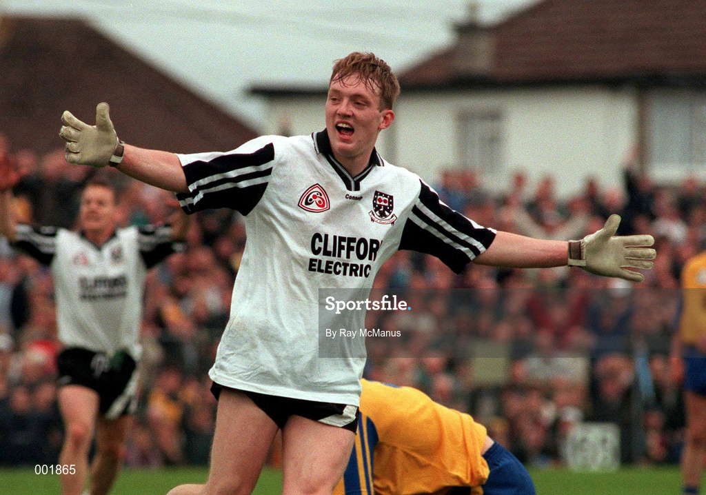 22 June 1997; Philip Neary of Sligo celebrates his goal during the Connacht GAA Senior Football Championship Semi-Final match between Sligo and Roscommon at Markievicz Park in Sligo. Photo by Ray McManus/Sportsfile
