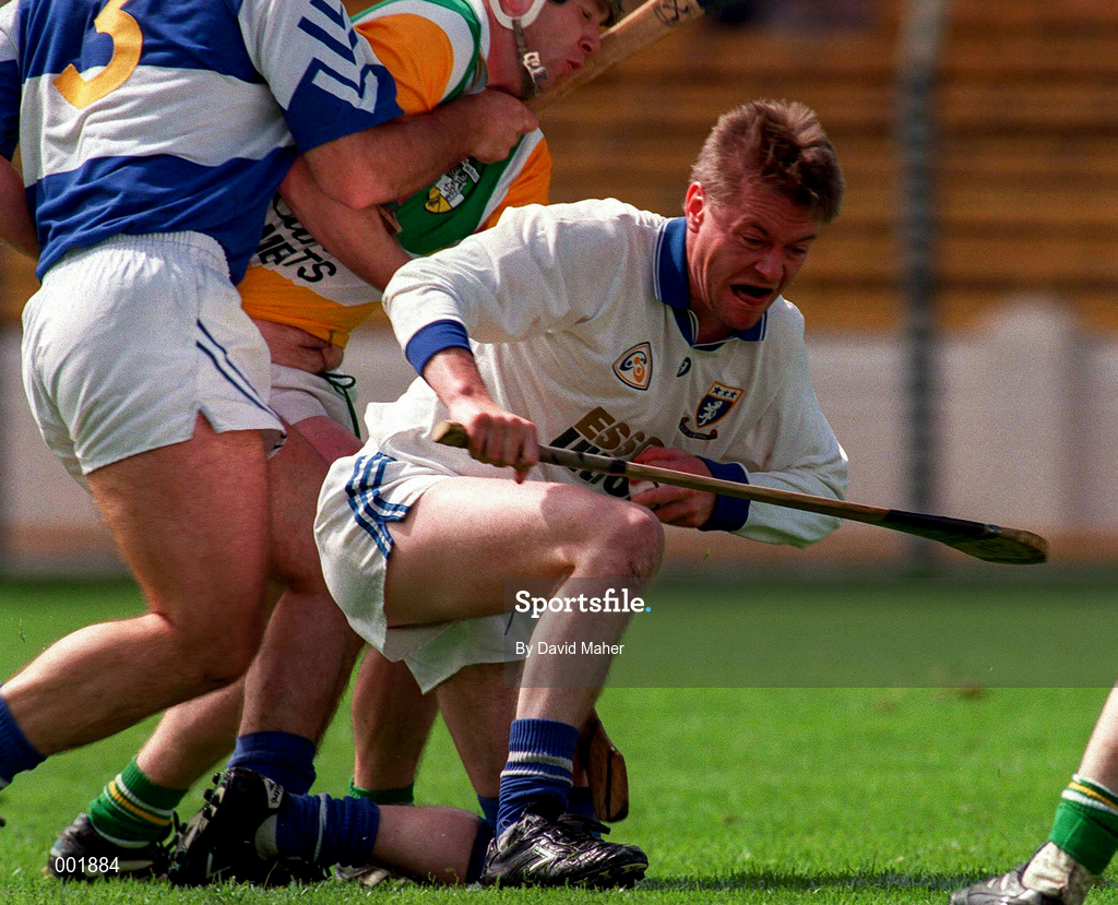 8 June 1997; Ricky Cashin of Laois in action against Kevin Martin of Offaly during the GAA Leinster Senior Hurling Championship Quarter-Final match between Offaly and Laois at Croke Park in Dublin. Photo by David Maher/Sportsfile