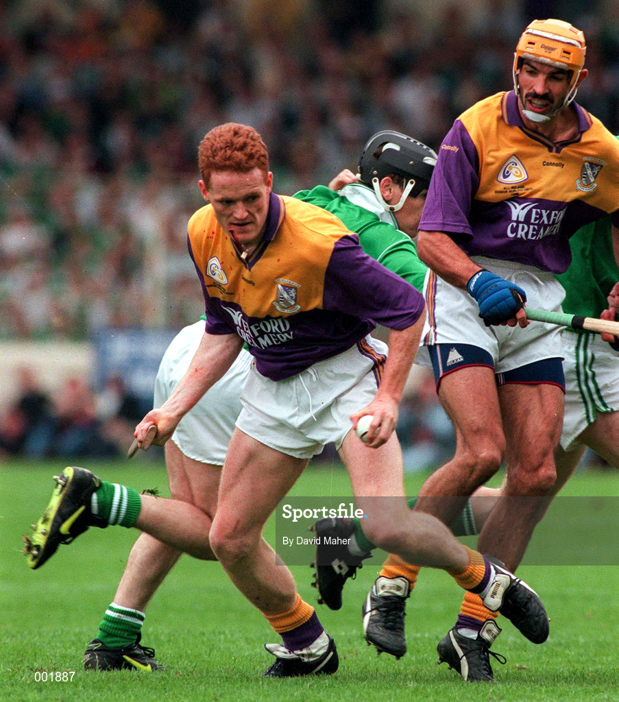 1 September 1996; Rod Guiney of Wexford in action during the GAA All-Ireland Senior Hurling Championship Final match between Wexford and Limerick at Croke Park in Dublin. Photo by David Maher/Sportsfile