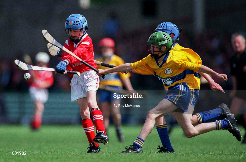 8 June 1997; Schoolboys Hurling prior to the GAA Munster Senior Football Championship Semi-Final match between Clare and Cork at Gaelic Grounds in Limerick. Photo by Ray McManus/Sportsfile
