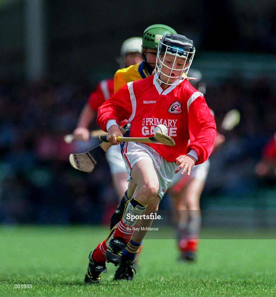 8 June 1997; Schoolboys Hurling prior to the GAA Munster Senior Football Championship Semi-Final match between Clare and Cork at Gaelic Grounds in Limerick. Photo by Ray McManus/Sportsfile