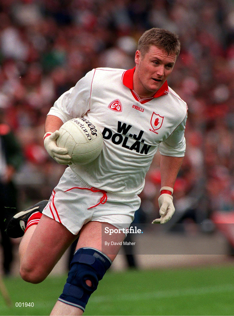 30 June 1996; Seamus McCallan of Tyrone during the Bank of Ireland Ulster Senior Football Championship Semi-Final match between Tyrone and Derry at St. Tiernach's Park in Clones, Monaghan. Photo by David Maher/Sportsfile