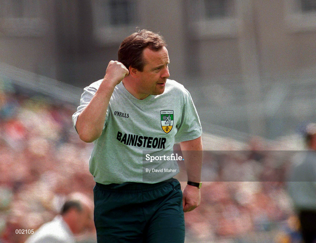 15 June 1997; Offaly manager Tommy Lyons during the Leinster GAA Senior Football Championship Quarter-Final match between Offaly and Wicklow at Croke Park in Dublin. Photo by David Maher/Sportsfile