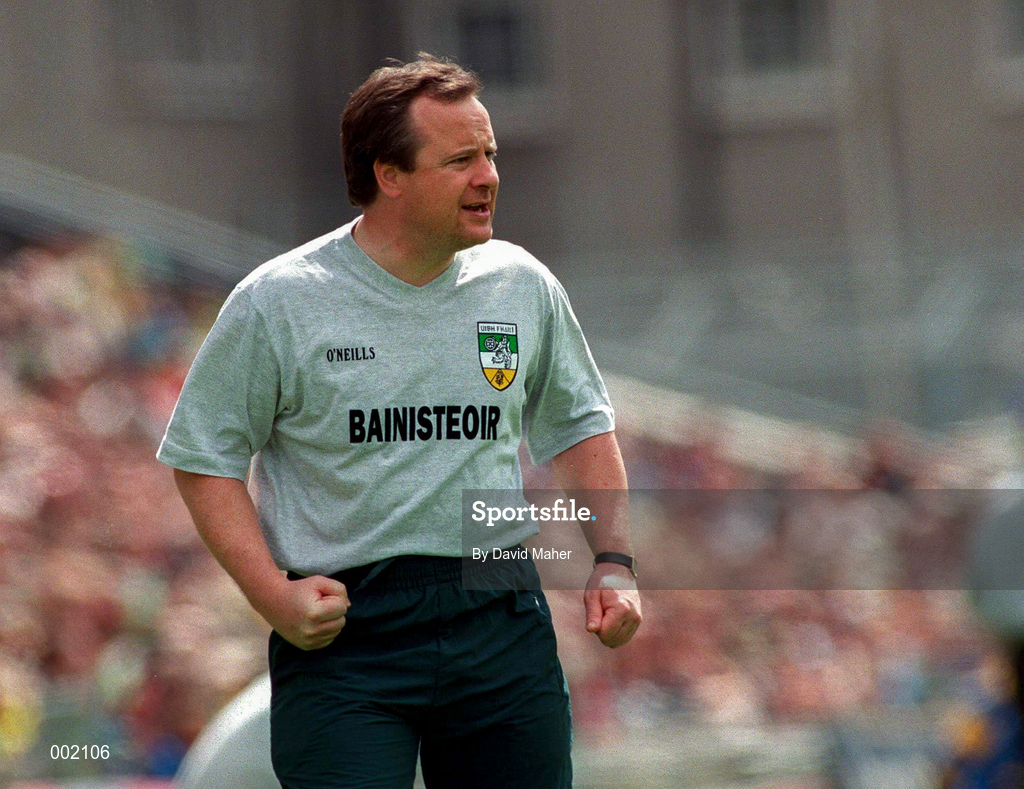 15 June 1997; Offaly manager Tommy Lyons during the Leinster GAA Senior Football Championship Quarter-Final match between Offaly and Wicklow at Croke Park in Dublin. Photo by David Maher/Sportsfile