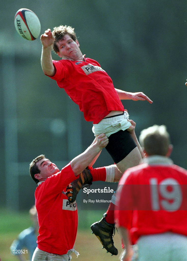 3 April 1999; Anthony Reddan of Bohemians wins a lineout during the AIB All-Ireland League Division 3 match between UCD RFC and Bohemians RFC at the Belfield Bowl in Dublin. Photo by Ray McManus/Sportsfile