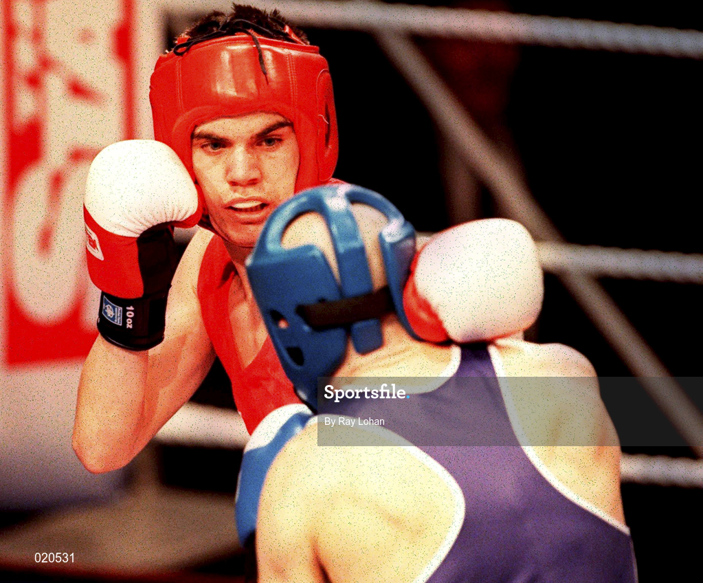 12 March 1999; Bernard Dunne during the IABA National Boxing Championships at the National Stadium in Dublin. Photo by Ray Lohan/Sportsfile
