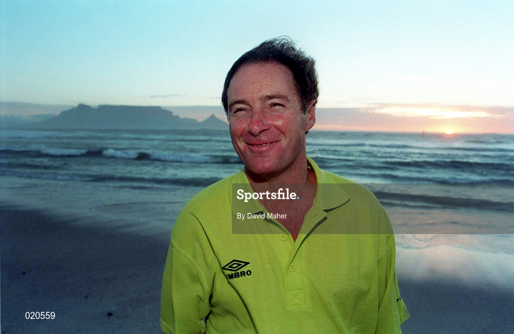 28 January 1999; Republic of Ireland Youth team manager Brian Kerr on Dolphin beach in Cape Town, South Africa. Photo by David Maher/Sportsfile
