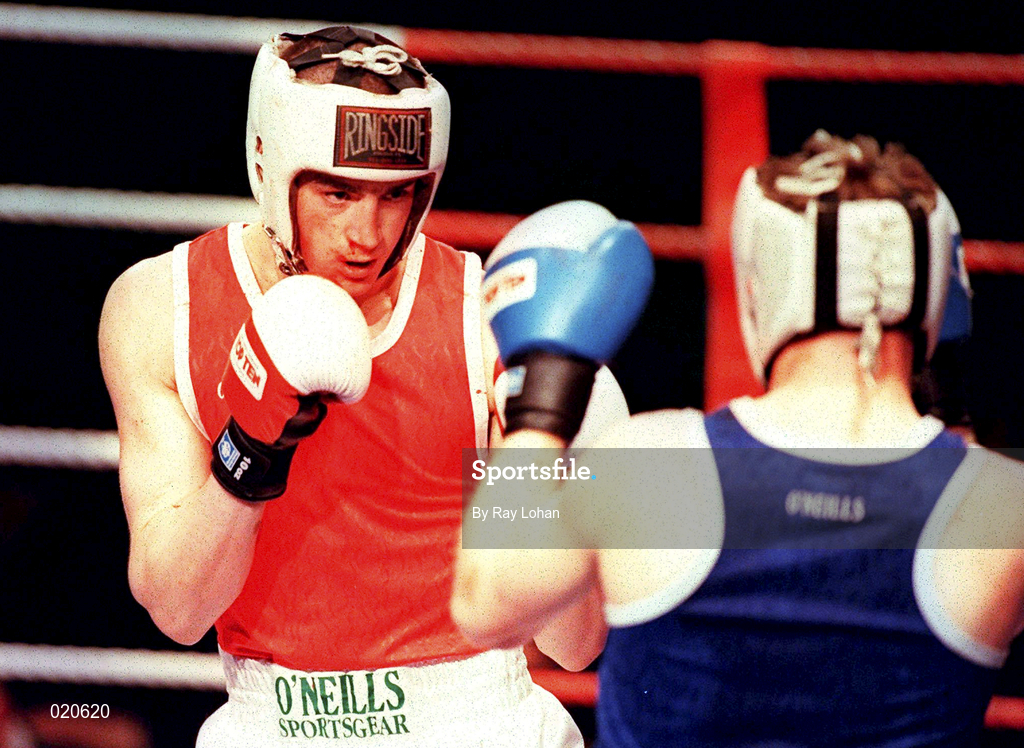 12 March 1999; Conall Carmichael during the IABA National Boxing Championships at the National Stadium in Dublin. Photo by Ray Lohan/Sportsfile