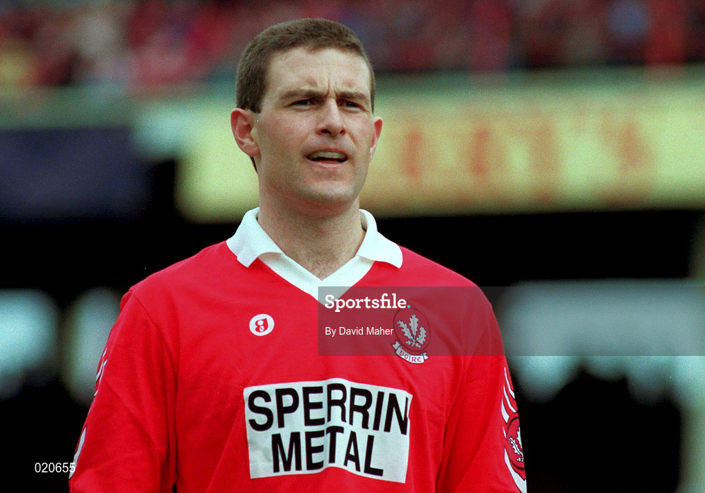 22 August 1993. Damien McCusker of Derry during the All-Ireland Senior Football Championship Semi-Final match between Derry and Dublin at Croke Park in Dublin. Photo by David Maher/Sportsfile