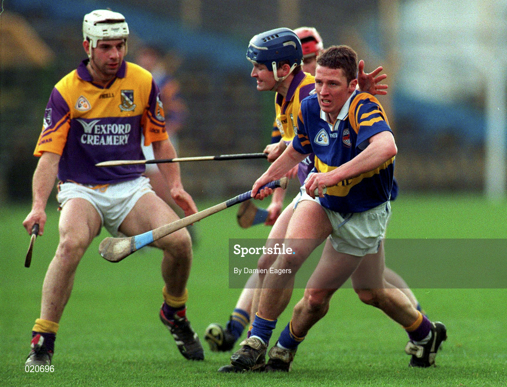 21 March 1999; Declan Browne of Tipperary in action against Colm Kehoe of Wexford during the Church and General National Hurling League Division 1B match between Tipperary and Wexford at Semple Stadium in Thurles, Tipperary. Photo by Damien Eagers/Sportsfile