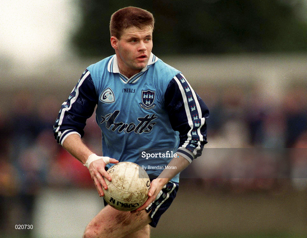 14 March 1999; Dessie Farrell of Dublin during the Church and General National Football League Division 1 match between Dublin and Galway at Parnell Park in Dublin. Photo by Brendan Moran/Sportsfile