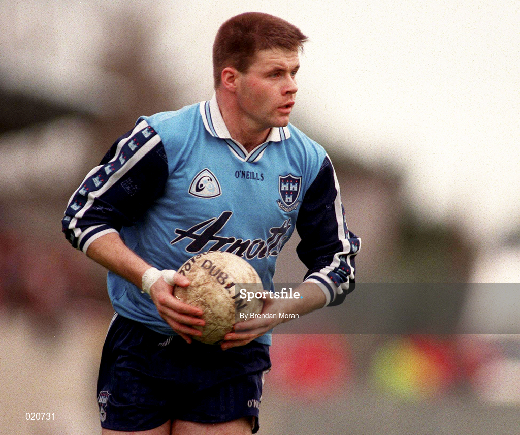 14 March 1999; Dessie Farrell of Dublin during the Church and General National Football League Division 1 match between Dublin and Galway at Parnell Park in Dublin. Photo by Brendan Moran/Sportsfile