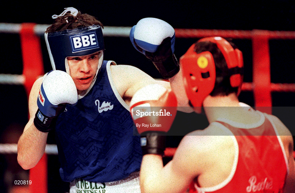 12 March 1999; Frank O'Brien in action during the IABA National Boxing Championship Finals at the National Stadium in Dublin. Photo by Ray Lohan/Sportsfile