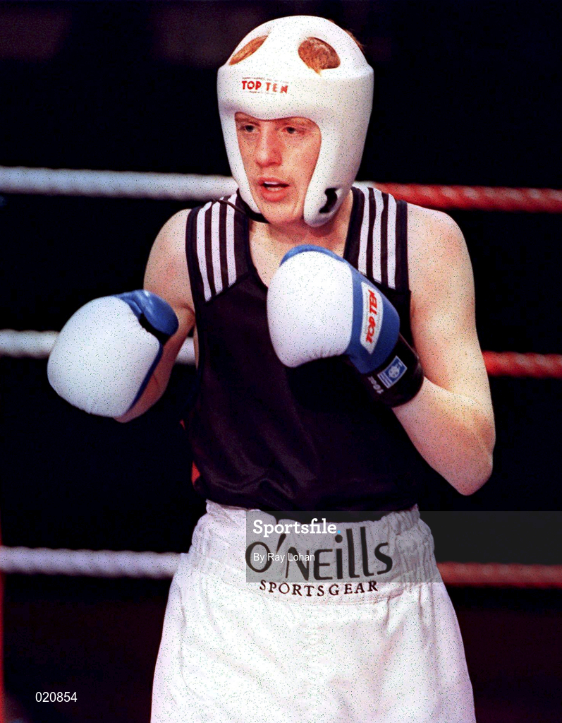 12 March 1999; Harry Cunningham during the IABA National Boxing Championships at the National Stadium in Dublin. Photo by Ray Lohan/Sportsfile
