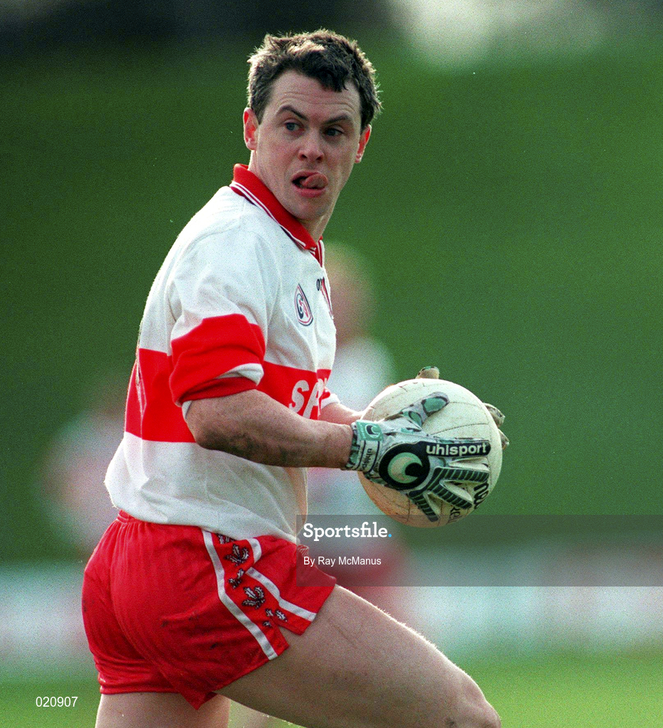 28 February 1999; Joe Brolly of Derry during the Church and General National Football League Division 1 match between Meath and Derry at Páirc Tailteann in Navan, Meath. Photo by Ray McManus/Sportsfile