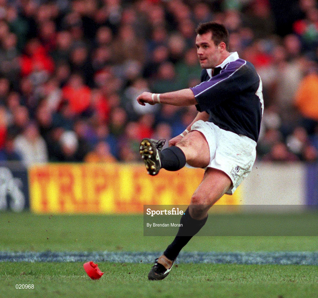 20 March 1999; Kenny Logan of Scotland during the Five Nations Rugby Championship match between Scotland and Ireland in Murrayfield Stadium in Edinburgh, Scotland. Photo by Brendan Moran/Sportsfile