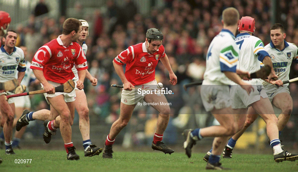 27 March 1999; Kieran Morrisson of Cork in action against Waterford during the Church and General National Hurling League Division 1B match between Cork and Waterford at Páirc Uí Rinn in Cork. Photo by Brendan Moran/Sportsfile