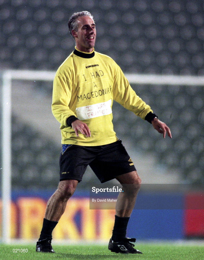 14 November 1997; Manager Mick McCarthy during a Republic of Ireland Squad Training session at the King Baudouin Stadium in Brussels, Belgium. Photo by David Maher/Sportsfile