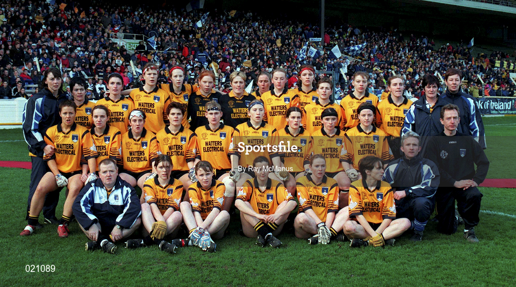 25 October 1998; The Monaghan team prior to the All-Ireland Senior Ladies Football Championship Final Replay match between Monaghan and Waterford at Croke Park in Dublin. Photo by Ray McManus/Sportsfile