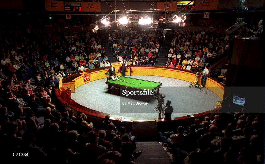 25 March 1999; Ken Doherty of Ireland potts a red during his Quarter-Final match against Steohen Lee during Day 2 of the Benson and Hedges Irish Masters Snooker Championships at Goffs in Kill, Kildare. Photo by Matt Browne/Sportsfile