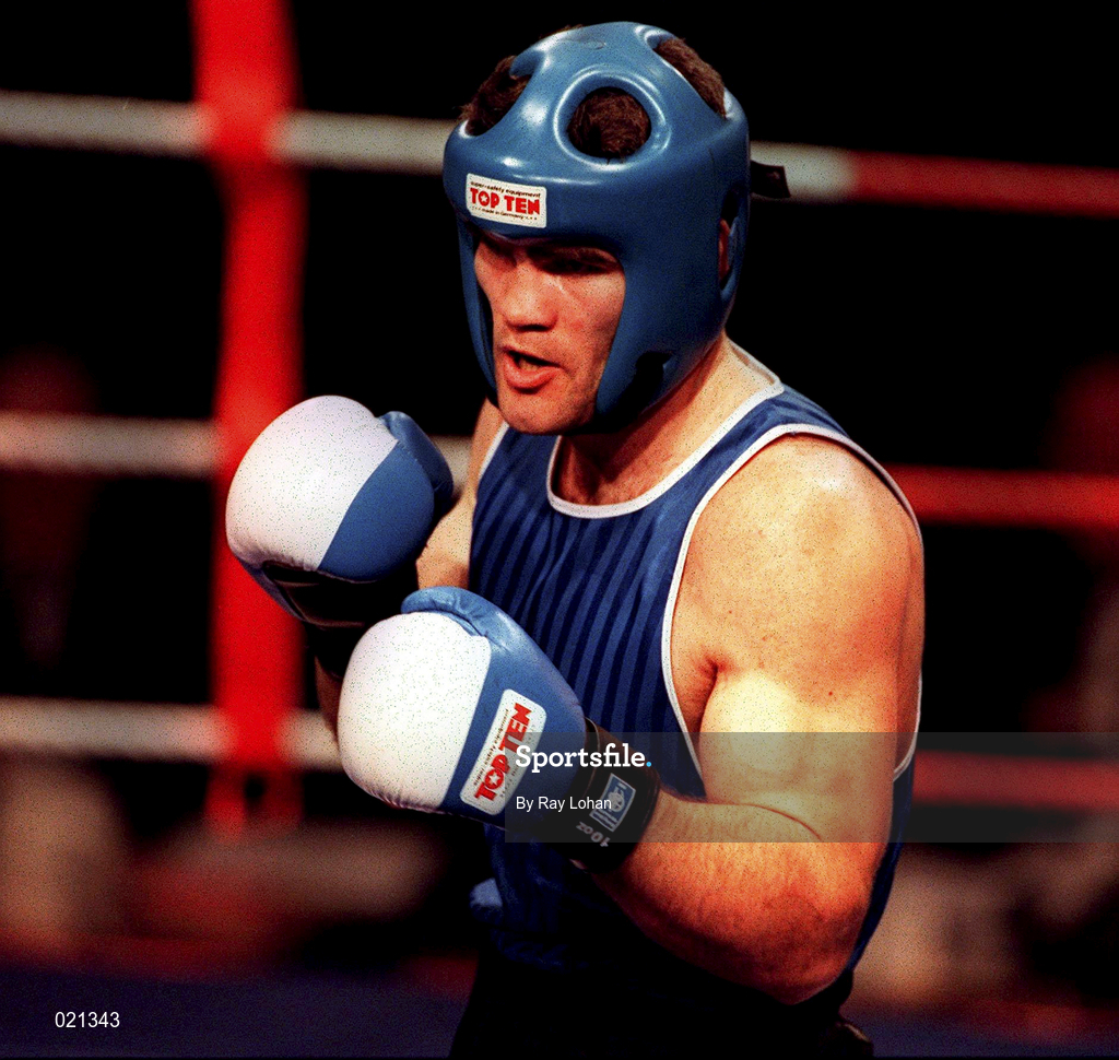 12 March 1999; Stephen Reynolds during the IABA National Boxing Championships at the National Stadium in Dublin. Photo by Ray Lohan/Sportsfile