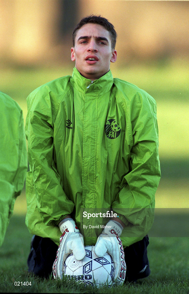 21 January 1999; Goalkeeper Wesdie Abdelaziz during a Republic of Ireland U17 squad training session at St Fintan's School in Sutton, Dublin. Photo by David Maher/Sportsfile