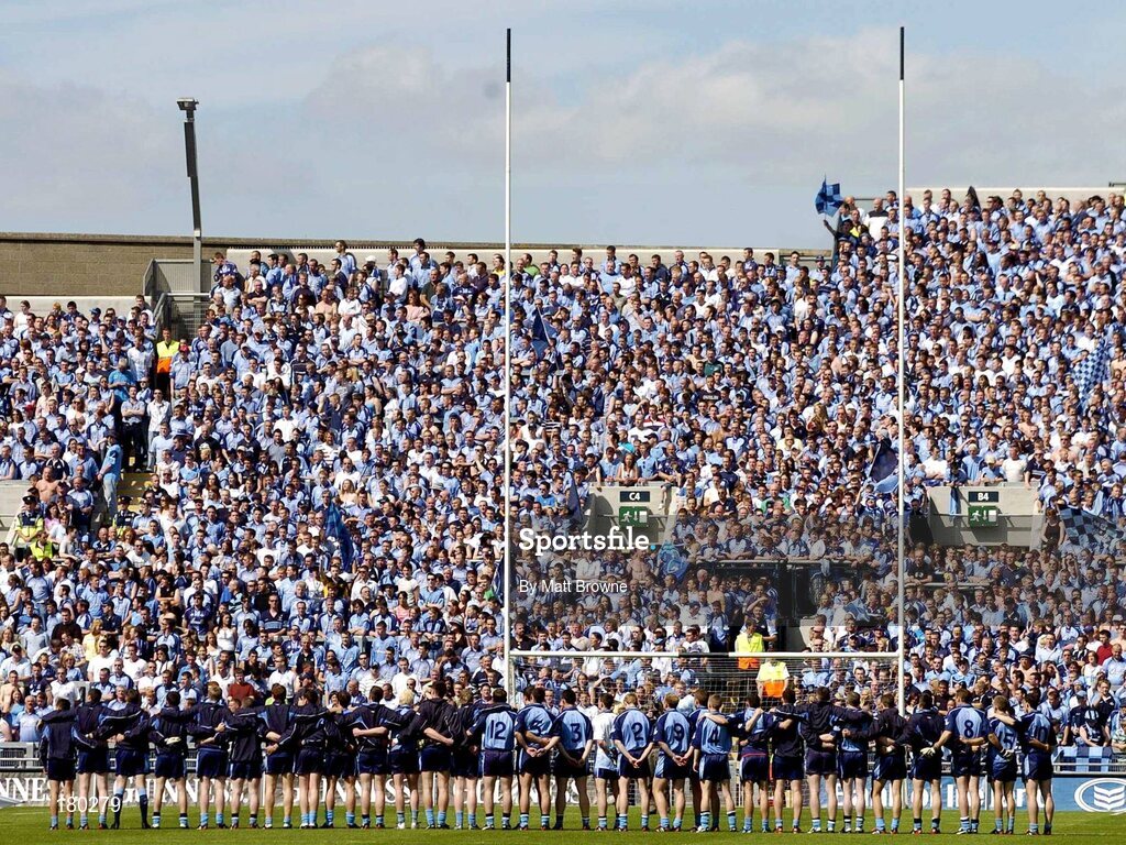 19 June 2005; The Dublin squad before the start of the game. Bank of Ireland Leinster Senior Football Championship Semi-Final, Dublin v Wexford, Croke Park, Dublin. Picture credit; Matt Browne / SPORTSFILE