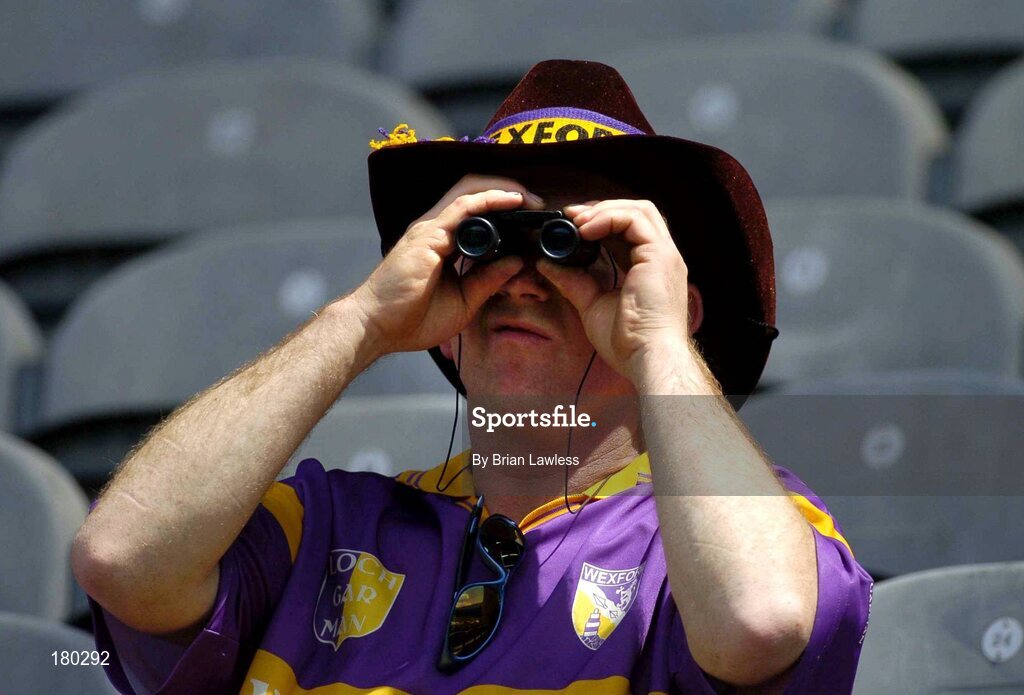 19 June 2005; A Wexford fan awaits the start of the match. Bank of Ireland Leinster Senior Football Championship Semi-Final, Dublin v Wexford, Croke Park, Dublin. Picture credit; Brian Lawless / SPORTSFILE