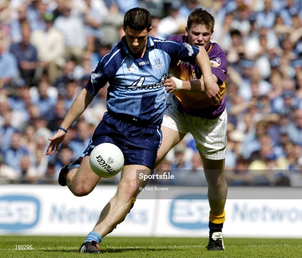 19 June 2005; Colm Moran, Dublin, is tackled by David Murphy, Wexford. Bank of Ireland Leinster Senior Football Championship Semi-Final, Dublin v Wexford, Croke Park, Dublin. Picture credit; Matt Browne / SPORTSFILE
