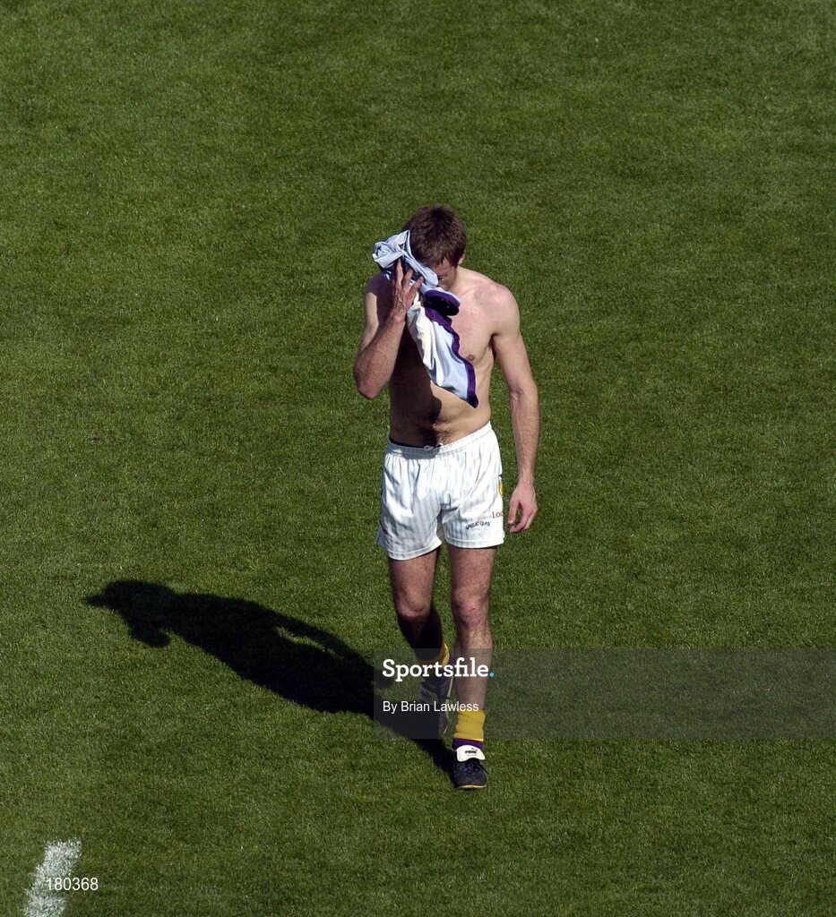 19 June 2005; A dejected David Fogarty, Wexford, after defeat to Dublin. Bank of Ireland Leinster Senior Football Championship Semi-Final, Dublin v Wexford, Croke Park, Dublin. Picture credit; Brian Lawless / SPORTSFILE
