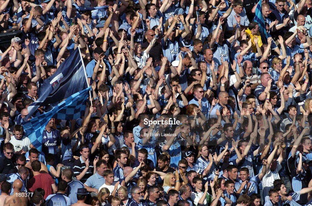 19 June 2005; Dublin fans applaud their side after victory over Wexford. Bank of Ireland Leinster Senior Football Championship Semi-Final, Dublin v Wexford, Croke Park, Dublin. Picture credit; Brian Lawless / SPORTSFILE