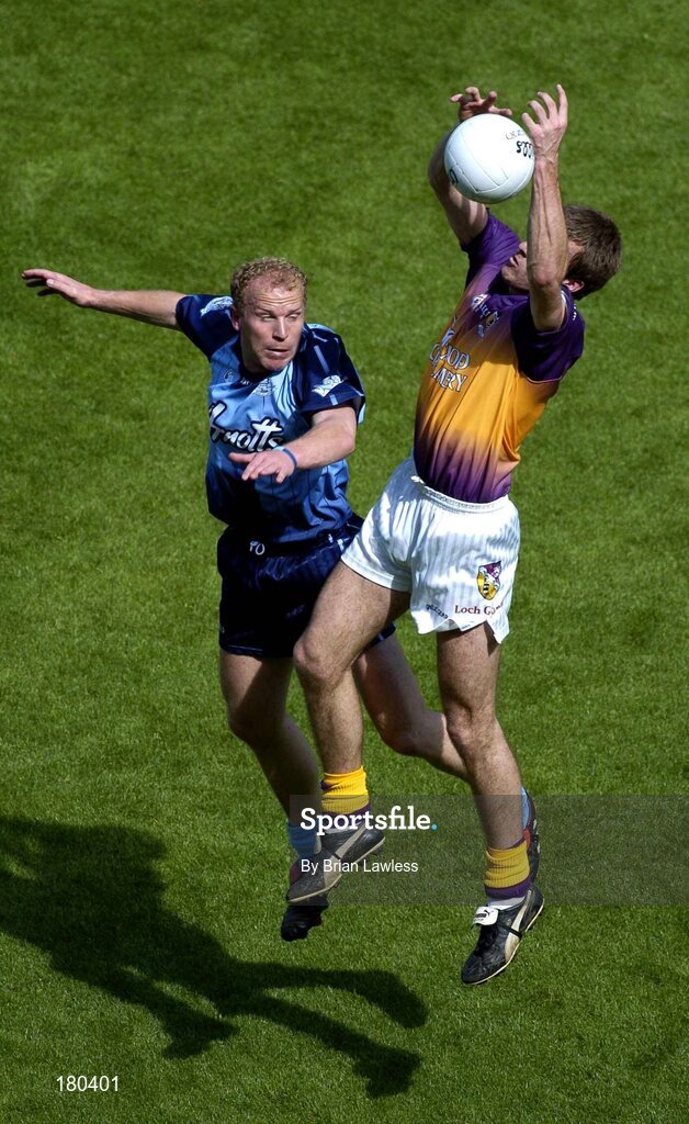 19 June 2005; David Fogarty, Wexford, in action against Shane Ryan, Dublin. Bank of Ireland Leinster Senior Football Championship Semi-Final, Dublin v Wexford, Croke Park, Dublin. Picture credit; Brian Lawless / SPORTSFILE