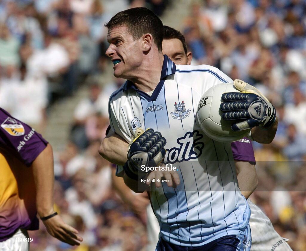 19 June 2005; Stephen Cluxton, Dublin, in action against John Hudson, Wexford. Bank of Ireland Leinster Senior Football Championship Semi-Final, Dublin v Wexford, Croke Park, Dublin. Picture credit; Matt Browne / SPORTSFILE