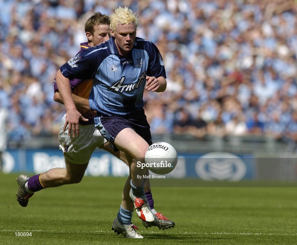 19 June 2005; Mark Vaughan, Dublin, in action against Niall Murphy, Wexford. Bank of Ireland Leinster Senior Football Championship Semi-Final, Dublin v Wexford, Croke Park, Dublin. Picture credit; Matt Browne / SPORTSFILE