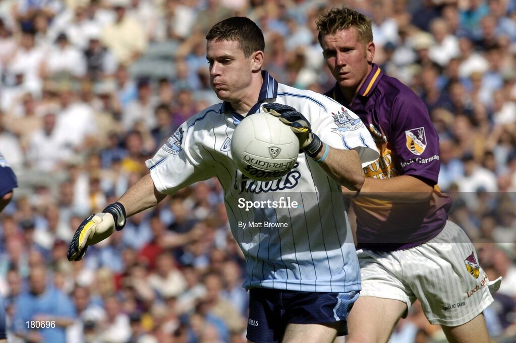 19 June 2005; Stephen Cluxton, Dublin, in action against PJ Banville, Wexford. Bank of Ireland Leinster Senior Football Championship Semi-Final, Dublin v Wexford, Croke Park, Dublin. Picture credit; Matt Browne / SPORTSFILE