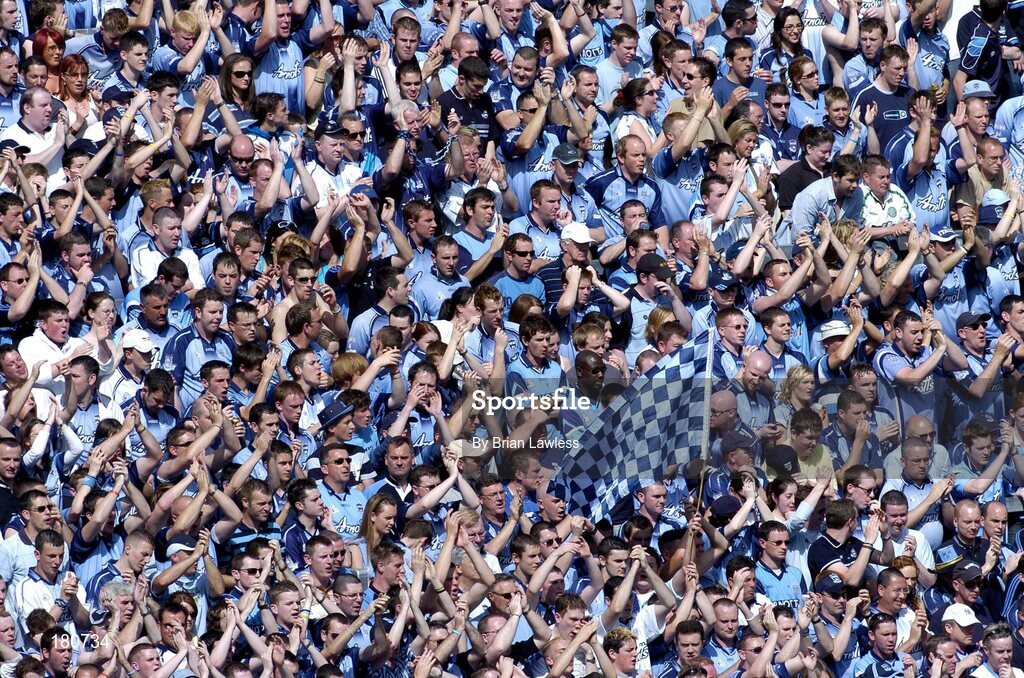 19 June 2005; Dublin fans on Hill 16. Bank of Ireland Leinster Senior Football Championship Semi-Final, Dublin v Wexford, Croke Park, Dublin. Picture credit; Brian Lawless / SPORTSFILE