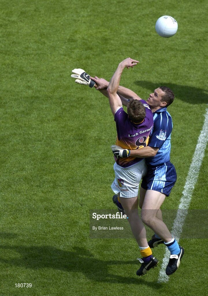 19 June 2005; Ciaran Whelan, Dublin, in action against Nickey Lambert, Wexford. Bank of Ireland Leinster Senior Football Championship Semi-Final, Dublin v Wexford, Croke Park, Dublin. Picture credit; Brian Lawless / SPORTSFILE
