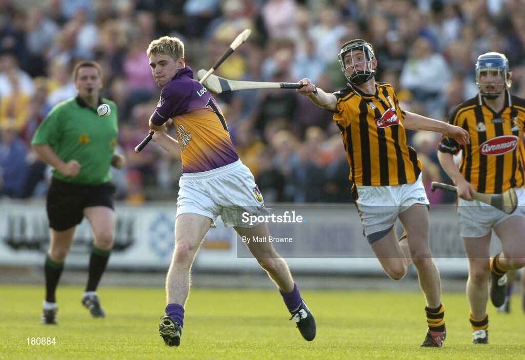 22 June 2005; Marty Kelly, Wexford, is tackled by Michael Fennelly, Kilkenny. U21 Leinster Hurling Championship Semi-Final, Wexford v Kilkenny, Wexford Park, Wexford. Picture credit; Matt Browne / SPORTSFILE