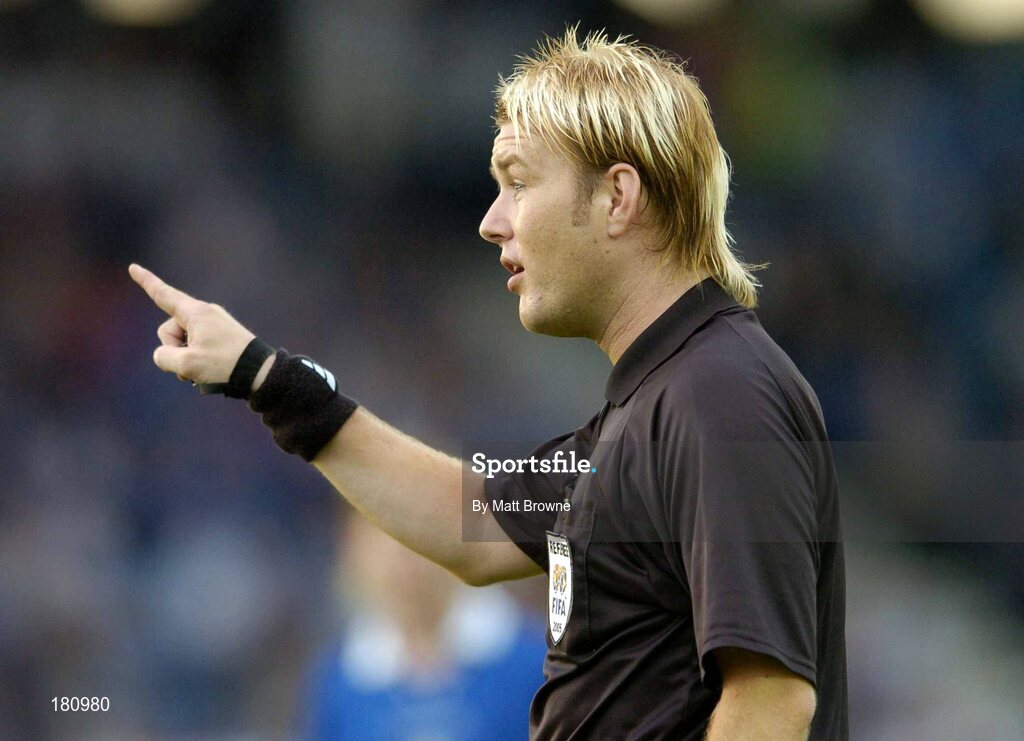 24 June 2005; Referee Alan Kelly pictured during the game. eircom League, Premier Division, Waterford United v Shelbourne, Waterford RSC, Waterford. Picture credit; Matt Browne / SPORTSFILE