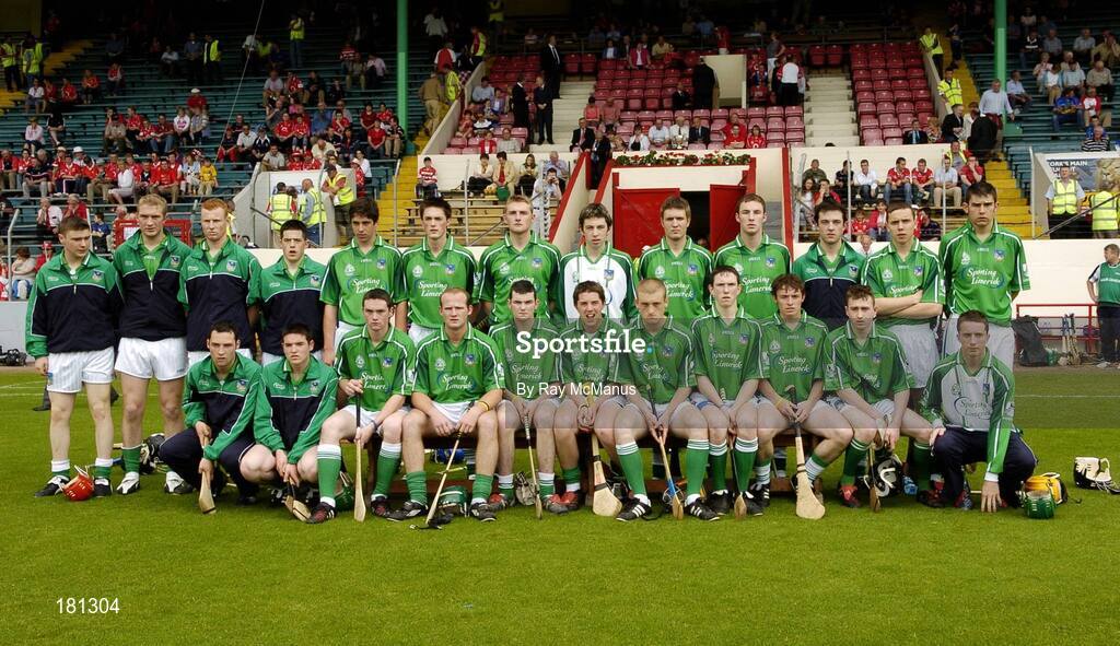 26 June 2005; The Limerick panel. Munster Minor Hurling Championship Final, Cork v Limerick, Pairc Ui Chaoimh, Cork. Picture Credit; Ray McManus / SPORTSFILE