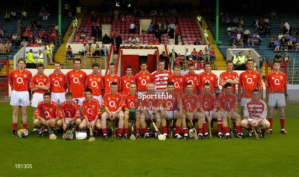 26 June 2005; The Cork minor panel. Munster Minor Hurling Championship Final, Cork v Limerick, Pairc Ui Chaoimh, Cork. Picture Credit; Ray McManus / SPORTSFILE