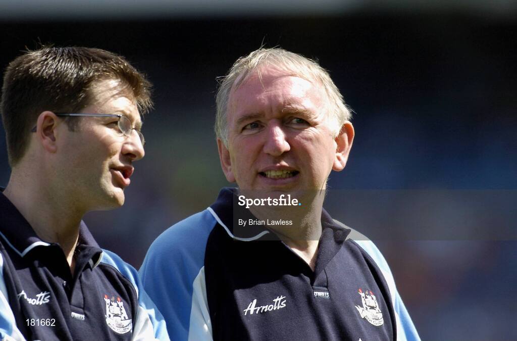 19 June 2005; John Murphy, left, Chartered Physiotherapist, Dublin, and Professor Gerry McElvaney, Dublin team doctor. Bank of Ireland Leinster Senior Football Championship Semi-Final, Dublin v Wexford, Croke Park, Dublin. Picture credit; Brian Lawless / SPORTSFILE