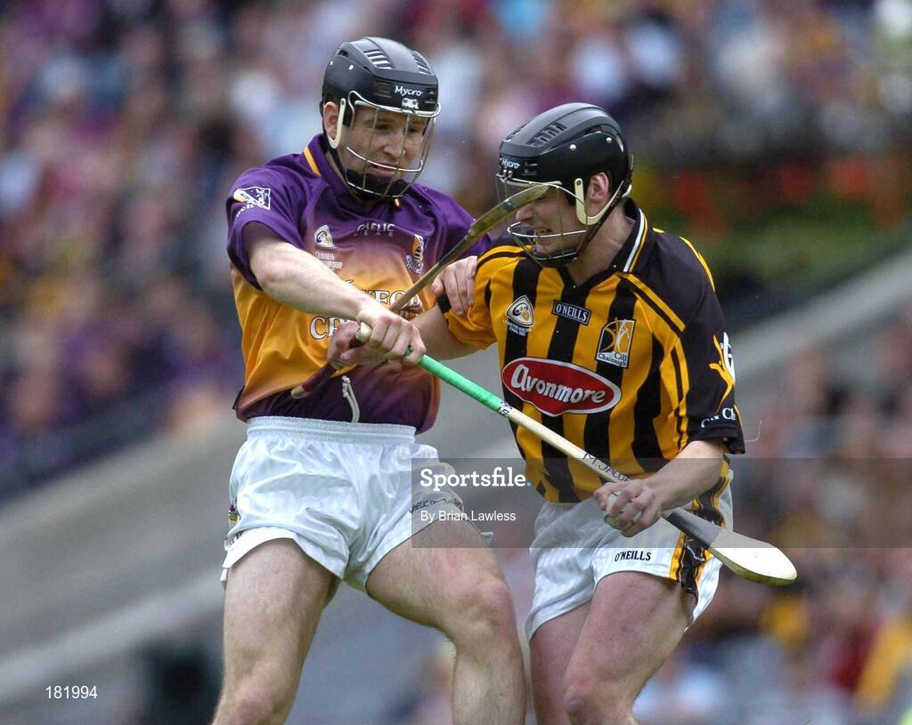 3 July 2005; Jackie Tyrrell, Kilkenny, in action against Michael Jacob, Wexford. Guinness Leinster Senior Hurling Championship Final, Kilkenny v Wexford, Croke Park, Dublin. Picture credit; Brian Lawless / SPORTSFILE